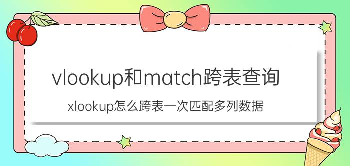 vlookup和match跨表查询 xlookup怎么跨表一次匹配多列数据？